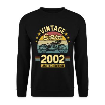 Vintage Octobre 2002 20 Ans Anniversaire - Sweat-shirt Unisexe - noir - Devant - Alina (178cm) & Michal (187cm)