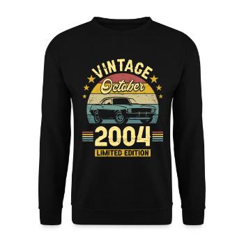 Vintage Octobre 2004 18 Ans Anniversaire - Sweat-shirt Unisexe - noir - Devant - Alina (178cm) & Michal (187cm)