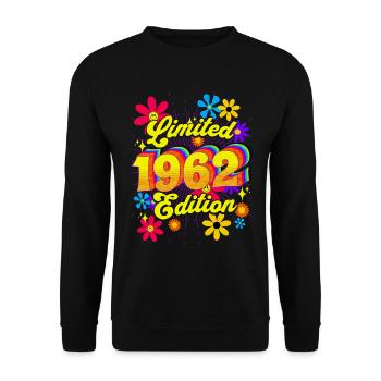 Rétro et Vintage 1962 Femme 60 Ans Anniversaire - Sweat-shirt Unisexe - noir - Devant - Alina (178cm) & Michal (187cm)