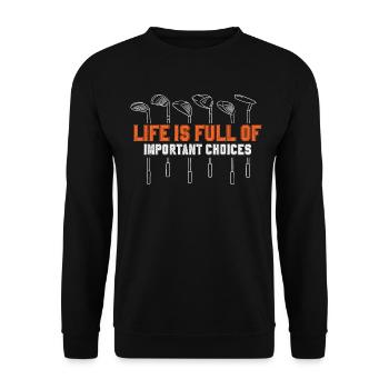Golf Golfschläger - Unisex Pullover - Schwarz - Vorne - Alina (178cm) & Michal (187cm)