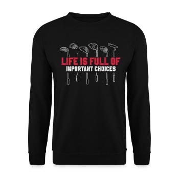 Golf Golfschläger - Unisex Pullover - Schwarz - Vorne - Alina (178cm) & Michal (187cm)