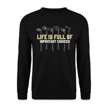 Golf Golfschläger - Unisex Pullover - Schwarz - Vorne - Alina (178cm) & Michal (187cm)
