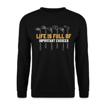 Golf Golfschläger - Unisex Pullover - Schwarz - Vorne - Alina (178cm) & Michal (187cm)