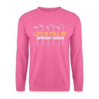 Golf Golfschläger - Unisex Pullover - Pink - Vorne
