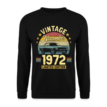 Vintage November 1972 50 years Anniversary - Unisex Sweatshirt - black - Front - Alina (178cm) & Michal (187cm)