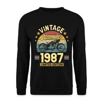Vintage November 1987 35 years Anniversary - Unisex Sweatshirt - black - Front - Alina (178cm) & Michal (187cm)