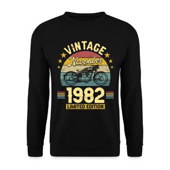 Vintage Novembre 1982 40 Ans Anniversaire - Sweat-shirt Unisexe - noir - Devant - Alina (178cm) & Michal (187cm)