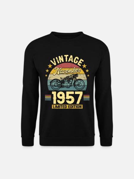 Vintage Novembre 1957 65 Ans Anniversaire - Sweat-shirt Unisexe - noir