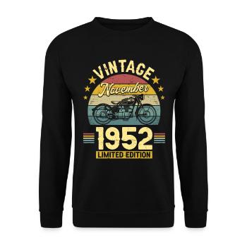 Vintage Novembre 1952 70 Ans Anniversaire - Sweat-shirt Unisexe - noir - Devant - Alina (178cm) & Michal (187cm)