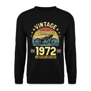 Vintage November 1972 50 years Anniversary - Unisex Sweatshirt - black - Front - Alina (178cm) & Michal (187cm)
