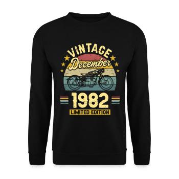 Vintage Décembre 1982 40 Ans Anniversaire - Sweat-shirt Unisexe - noir - Devant - Alina (178cm) & Michal (187cm)