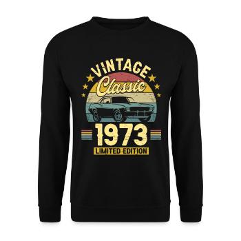 Car Vintage 1973 50 Years Anniversary - Unisex Sweatshirt - black - Front - Alina (178cm) & Michal (187cm)