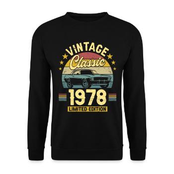 Car Vintage 1978 45 Years Anniversary - Unisex Sweatshirt - black - Front - Alina (178cm) & Michal (187cm)