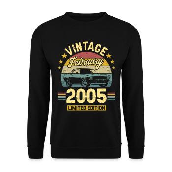 Vintage Février 2005 18 Ans Anniversaire - Sweat-shirt Unisexe - noir - Devant - Alina (178cm) & Michal (187cm)