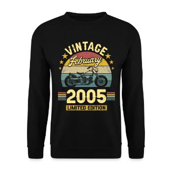 Vintage Février 2005 18 Ans Anniversaire - Sweat-shirt Unisexe - noir - Devant - Alina (178cm) & Michal (187cm)