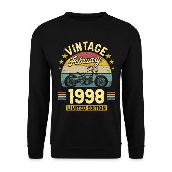 Vintage Février 1998 25 Ans Anniversaire - Sweat-shirt Unisexe - noir - Devant - Alina (178cm) & Michal (187cm)