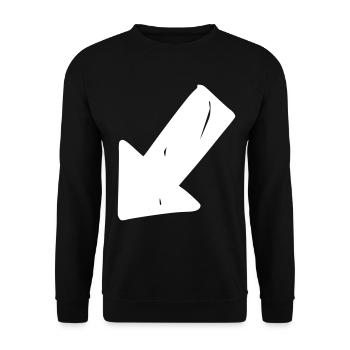 Pfeil Zeichnung Skizze weiß - Unisex Pullover - Schwarz - Vorne - Alina (178cm) & Michal (187cm)