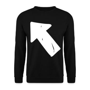 Flèche dessin esquisse blanc - Sweat-shirt Unisexe - noir - Devant - Alina (178cm) & Michal (187cm)