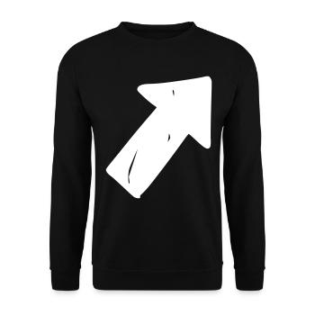 Flèche dessin esquisse blanc - Sweat-shirt Unisexe - noir - Devant - Alina (178cm) & Michal (187cm)