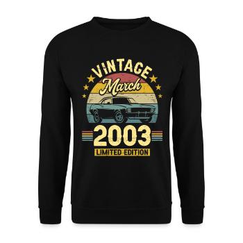 Vintage Mars 2003 20 Ans Anniversaire - Sweat-shirt Unisexe - noir - Devant - Alina (178cm) & Michal (187cm)