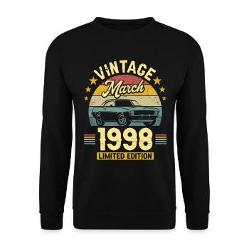 Vintage Mars 1998 25 Ans Anniversaire - Sweat-shirt Unisexe - noir - Devant - Alina (178cm) & Michal (187cm)