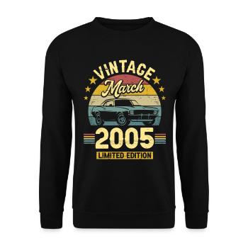 Vintage Mars 2005 18 Ans Anniversaire - Sweat-shirt Unisexe - noir - Devant - Alina (178cm) & Michal (187cm)