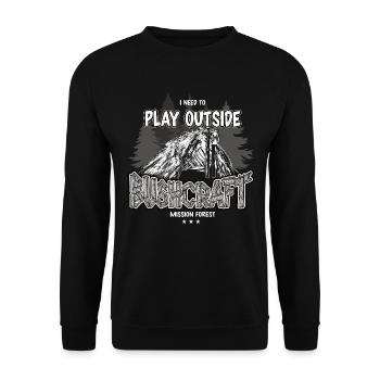 Bushcraft I need to play outside Outdoor Shelter - Unisex Sweatshirt - black - Front - Alina (178cm) & Michal (187cm)