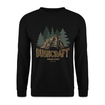 Bushcraft Abenteuer Survival Outdoor Shelter - Unisex Pullover - Schwarz - Vorne - Alina (178cm) & Michal (187cm)