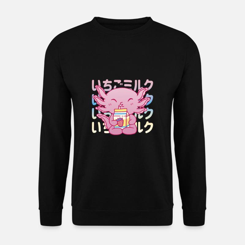 Funny Axolotl Drinking - Unisex Sweatshirt - black