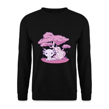 Drôle d’axolotl - Sweat-shirt Unisexe - noir - Devant - Alina (178cm) & Michal (187cm)