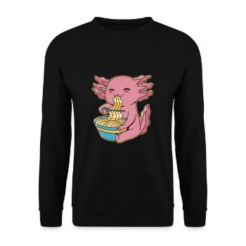 Ramen drôle d’axolotl - Sweat-shirt Unisexe - noir - Devant - Alina (178cm) & Michal (187cm)