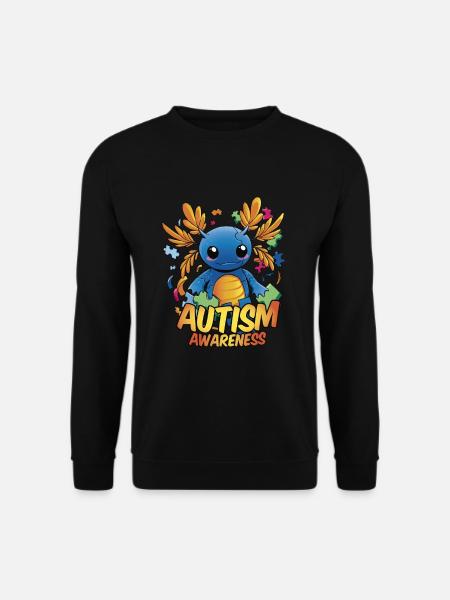 Lustiges Axolotl Autismus - Unisex Pullover - Schwarz