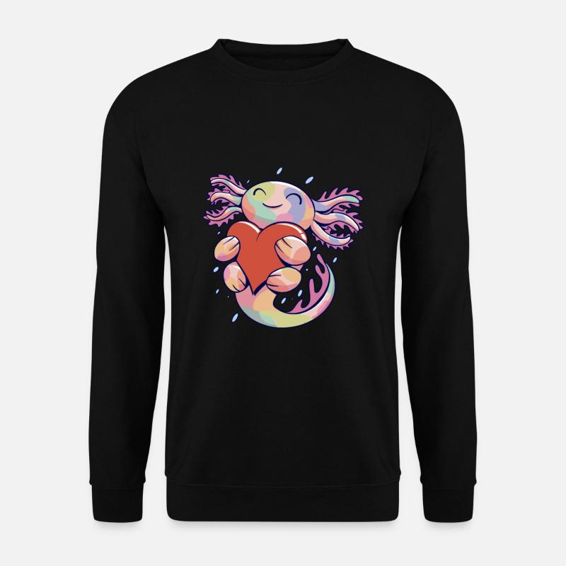 Lustiges Axolotl Herz - Unisex Pullover - Schwarz