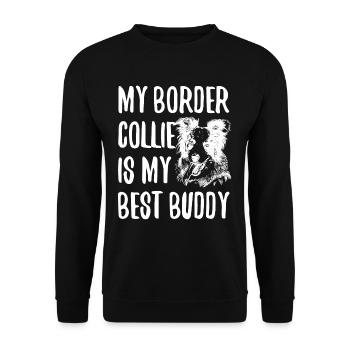 Border Collie Dad Mom Love - Unisex Pullover - Schwarz - Vorne - Alina (178cm) & Michal (187cm)