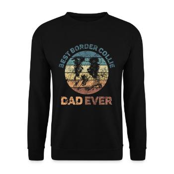 Border Collie papa maman chien amant Design - Sweat-shirt Unisexe - noir - Devant - Alina (178cm) & Michal (187cm)