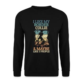 Adorable design Border Collie pour - Sweat-shirt Unisexe - noir - Devant - Alina (178cm) & Michal (187cm)