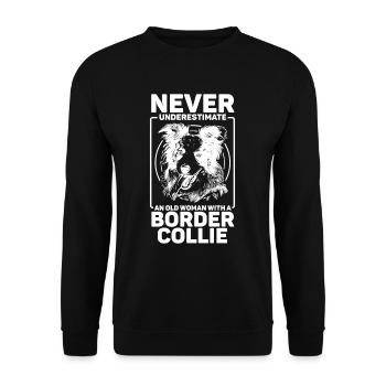 Unique border collie design for - Unisex Sweatshirt - black - Front - Alina (178cm) & Michal (187cm)