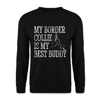 Border Collie papa maman Canine Design - Sweat-shirt Unisexe - noir - Devant - Alina (178cm) & Michal (187cm)
