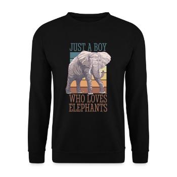 Rétro Vintage éléphant spirituel Animal Design - Sweat-shirt Unisexe - noir - Devant - Alina (178cm) & Michal (187cm)