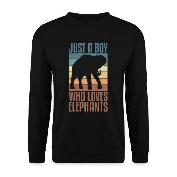 Éléphant Animal amour rétro Design - Sweat-shirt Unisexe - noir - Devant - Alina (178cm) & Michal (187cm)