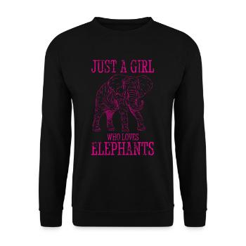Éléphant Animal Design Vintage - Sweat-shirt Unisexe - noir - Devant - Alina (178cm) & Michal (187cm)