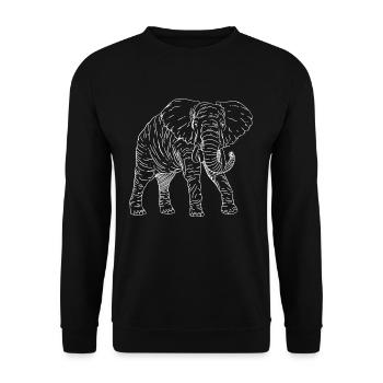 d’éléphant Animal Rétro Vintage Design - Sweat-shirt Unisexe - noir - Devant - Alina (178cm) & Michal (187cm)
