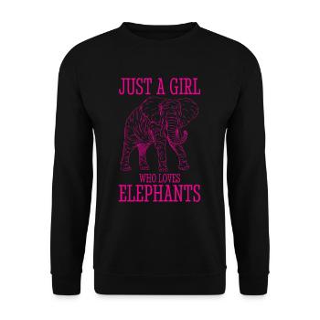 Elephant Spirit Animal Love Retro Design - Unisex Sweatshirt - black - Front - Alina (178cm) & Michal (187cm)