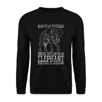 Animal spirituel éléphant dans le Style Vintage - Sweat-shirt Unisexe - noir - Devant - Alina (178cm) & Michal (187cm)