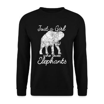 Elephant love in retro design for spirit animal fans - Unisex Sweatshirt - black - Front - Alina (178cm) & Michal (187cm)