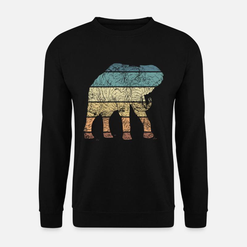 Elefant Spirit Tier Retro Liebe Vintage Design - Unisex Pullover - Schwarz