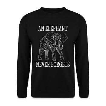 Elefant Liebe Geist Tier Vintage Design - Unisex Pullover - Schwarz - Vorne - Alina (178cm) & Michal (187cm)