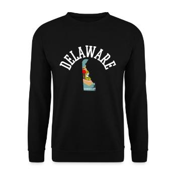 Delaware Usa Patriot Flagge Stolzes Heimatland - Unisex Pullover - Schwarz - Vorne - Alina (178cm) & Michal (187cm)