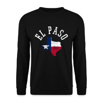 Drapeau d’El Paso des États-Unis Design patriotique - Sweat-shirt Unisexe - noir - Devant - Alina (178cm) & Michal (187cm)