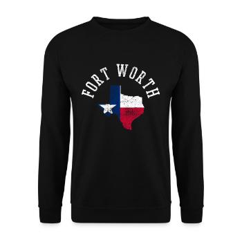 Fort Worth Home State USA Flag Patriotic - Unisex Sweatshirt - black - Front - Alina (178cm) & Michal (187cm)